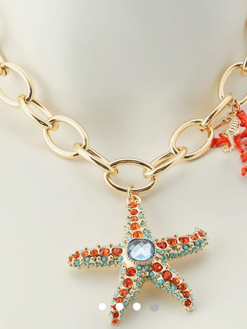 CRYSTAL STARFISH necklace !!!! Betsy Johnson!!! Gorgeous!!!
